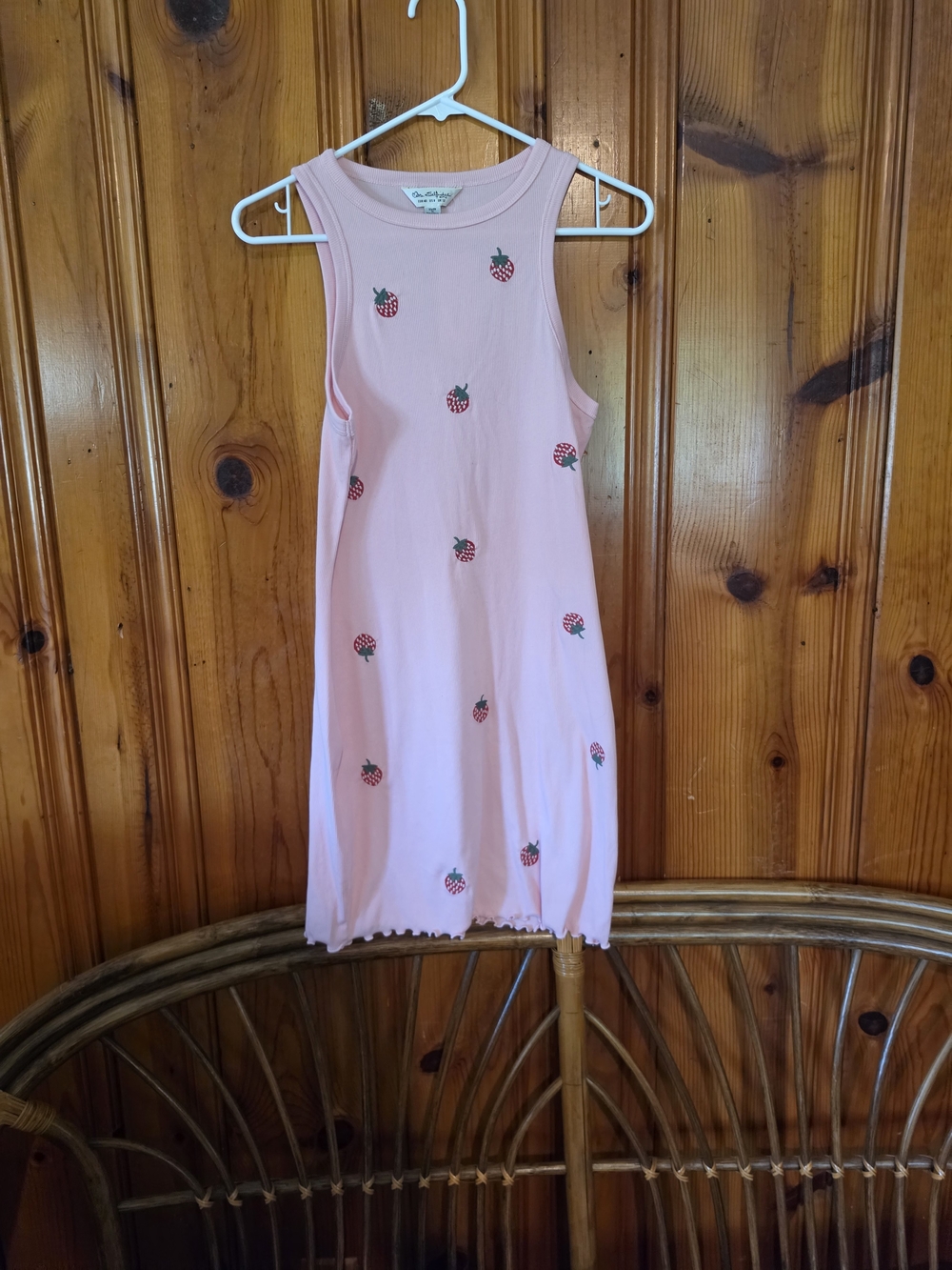 Womens Pink Strawberry Tank Dress